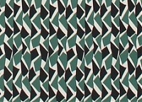 Костюмная ткань стрейч Missoni чёрно-зелёный узор на серовато-белом фоне