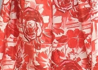 Шёлк костюмно-плательный Missoni красные цветы на белом фоне