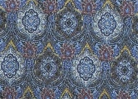 Ткань пальтовая Etro двухслойная чёрно-сине-оливковый пейсли узор на чёрной основе Ткань пальтовая Etro двухслойная чёрно-сине-оливковый пейсли узор на чёрной основе