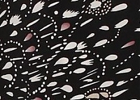 Шелк-крепдешин Etro бело-лиловый узор на чёрном Шелк-крепдешин Etro бело-лиловый узор на чёрном