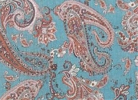 Шерсть-вуаль стрейч Etro пейсли на голубом фоне Шерсть-вуаль стрейч Etro пейсли на голубом фоне