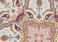 Купон, хлопок-шёлк-туаль с вензельным узором на синем фоне с каймой Купон, хлопок-шёлк-туаль с вензельным узором на синем фоне с каймой