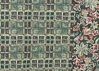 Жаккард стрейч коричнево-зелёная клетка c цветочными полосами Жаккард стрейч коричнево-зелёная клетка c цветочными полосами
