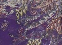 Купон шёлк-жоржет Etro с растительным пейсли узором на фиолетовом фоне