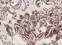 Шёлк-шифон Etro коричневый орнамент на белом фоне