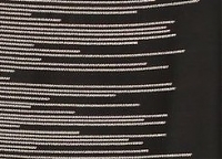 Атлас-жаккард-стрейч Dior черный с каймой цвета слоновой кости, длина купона 78 см.